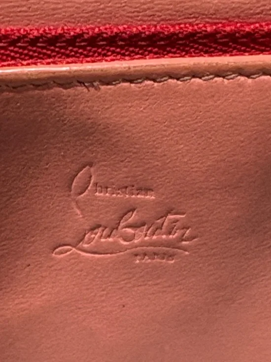 Christian Louboutin Macaron Spiked Trifold Wallet Nude Pink Gold Studs - Picture 2 of 9